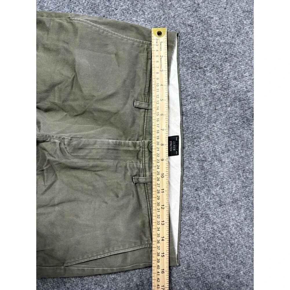 J.CREW Chino Pants Mens 31x32 Green Slim Fit Stretch Straight Flat Front Casual